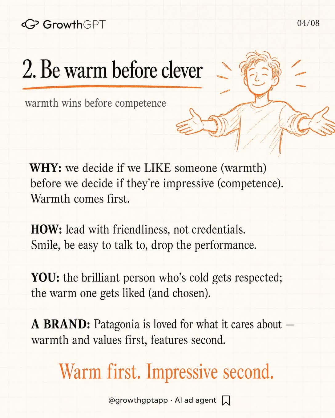 6 ways to make people like you, Slide 4