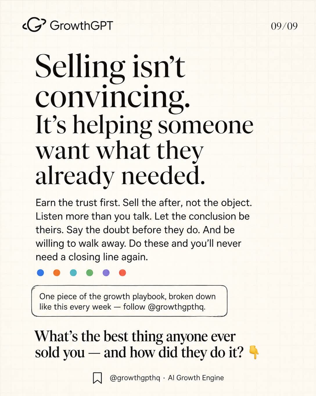 best salespeople never really sell, Slide 9