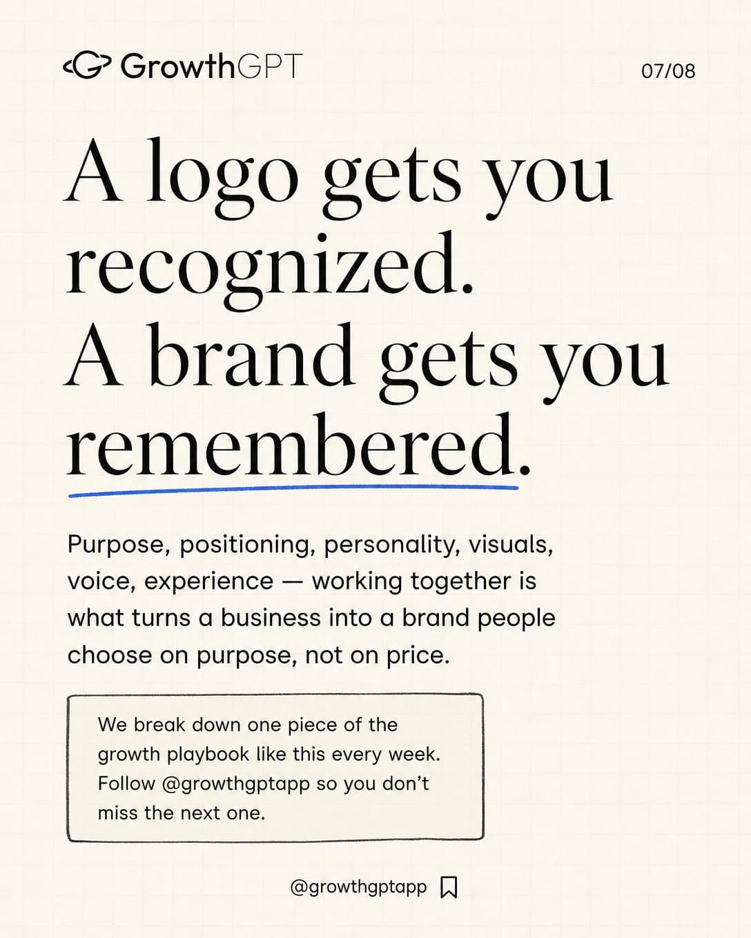 Most people think "branding = a logo, Slide 7