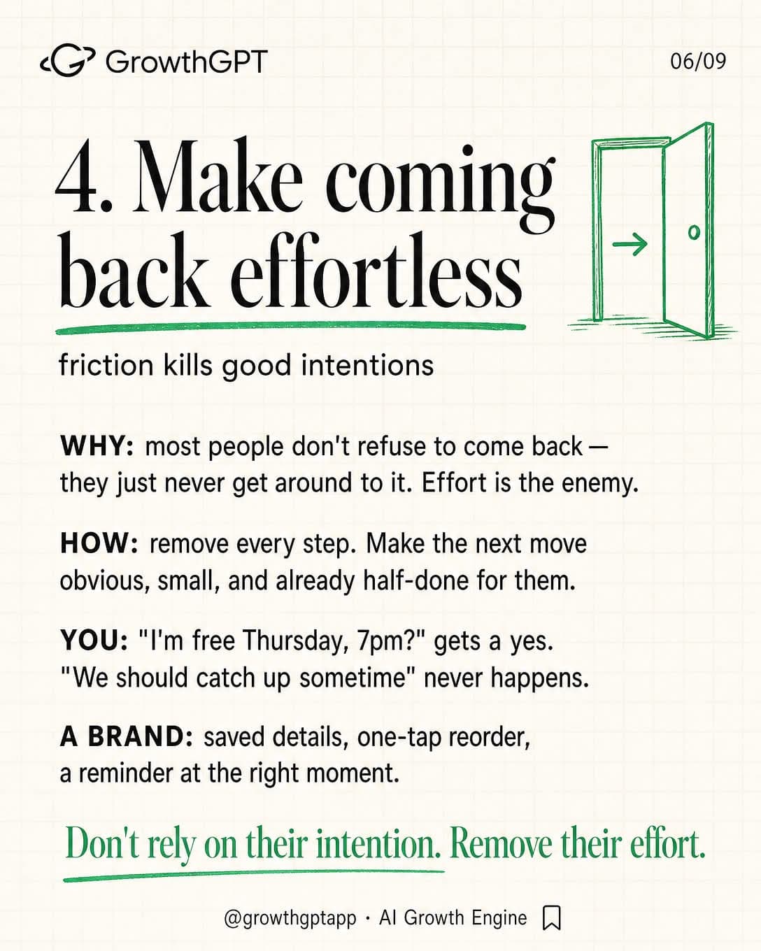 Getting people to come back, Slide 6