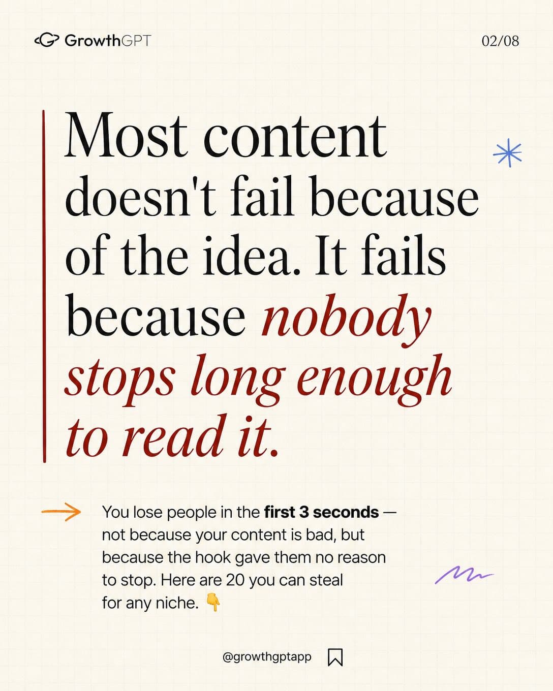 Lose people in first 3 seconds, Slide 2
