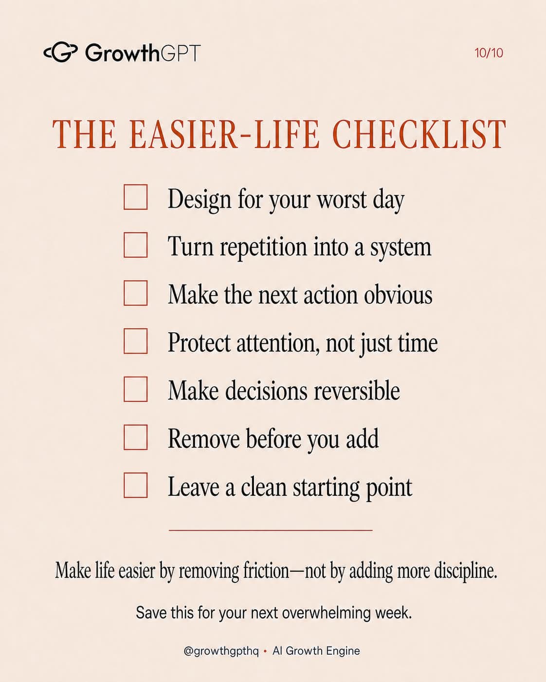 Make Life Easier — seven tiny habits, Slide 10