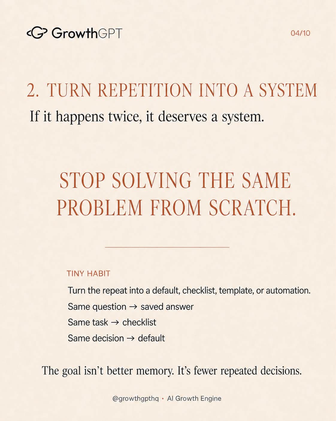 Make Life Easier — seven tiny habits, Slide 4