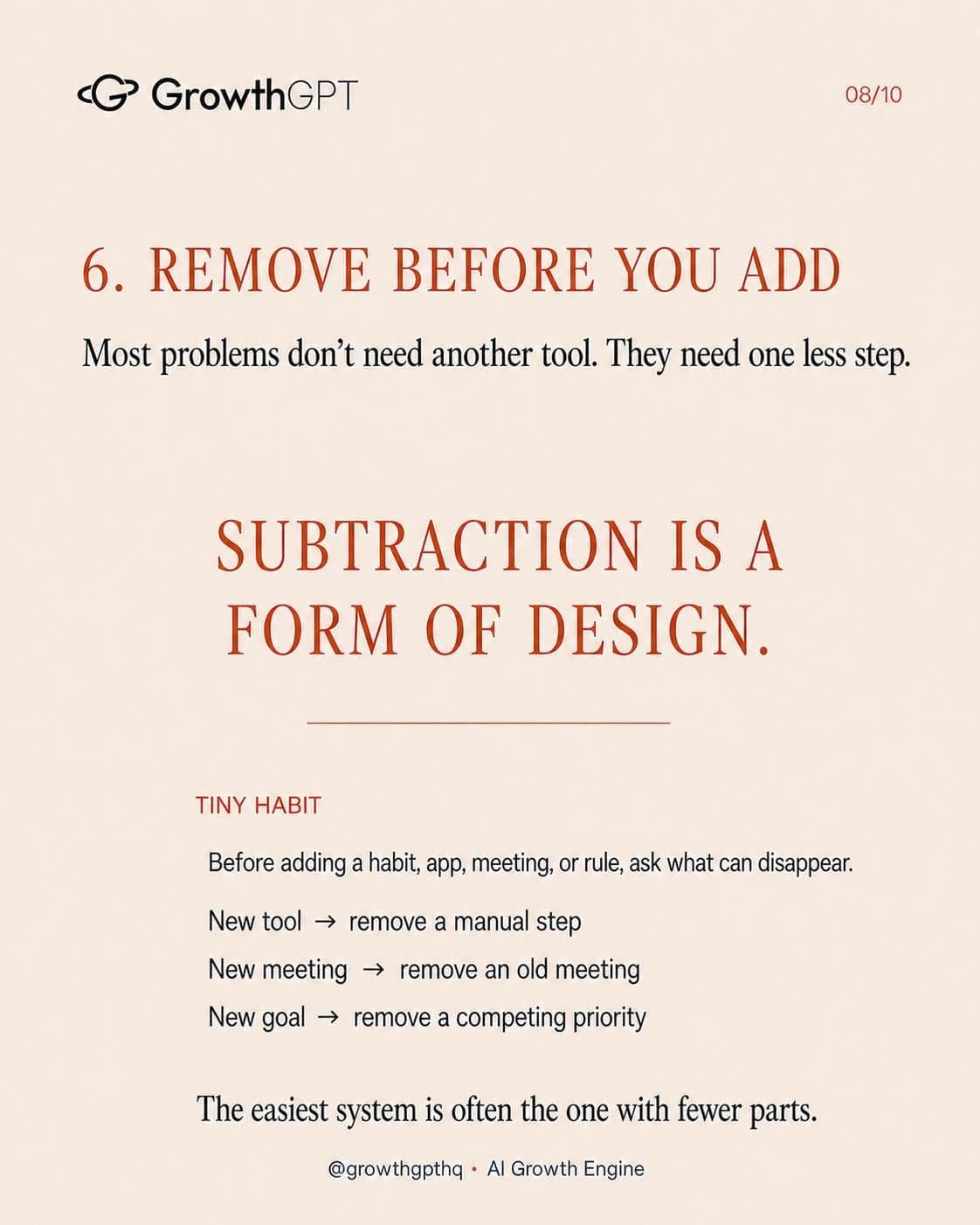 Make Life Easier — seven tiny habits, Slide 8