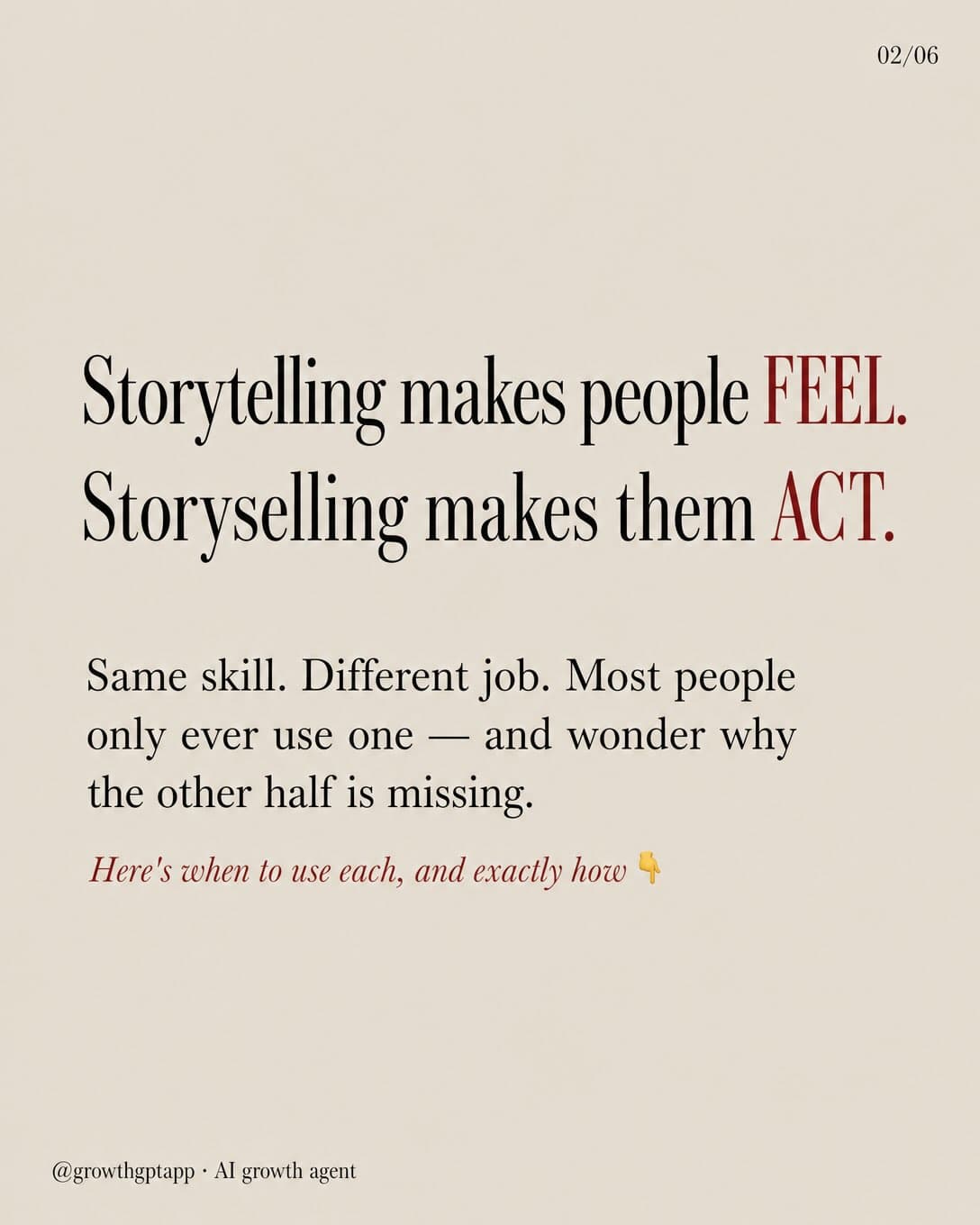 Storytelling vs Storyselling, Slide 2