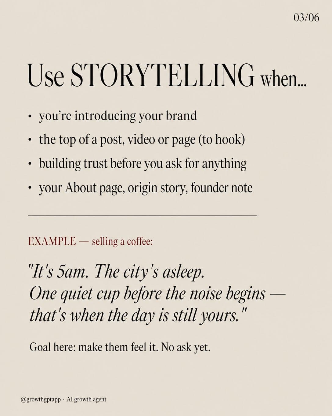 Storytelling vs Storyselling, Slide 3